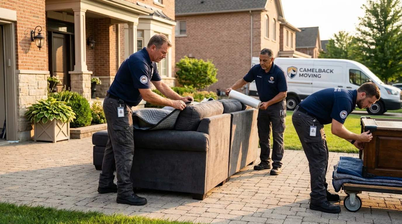 Large estate moving crew wrapping furniture in Alturas, CA